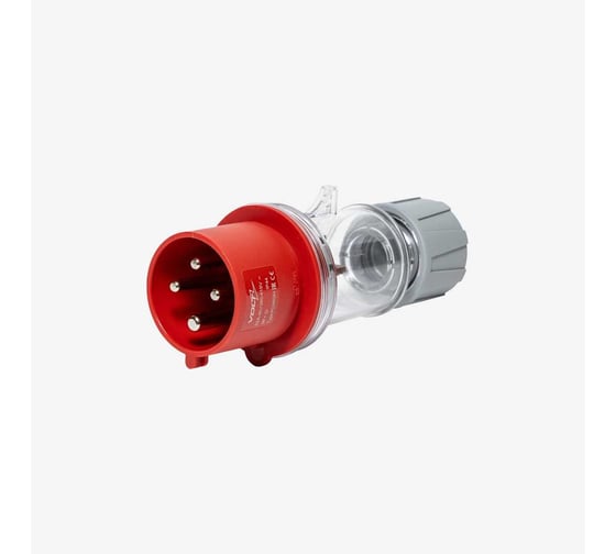 Вилка кабельная прозрачная 32A, 380-415 В, 3P+E, quick connect, IP44 Voltz PC246Q44