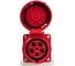 Розетка стационарная наружная трёхфазная пятипроводная красная Jazzway PPC 135 3Р+РЕ+N 63А 380В IP67 5072794 9