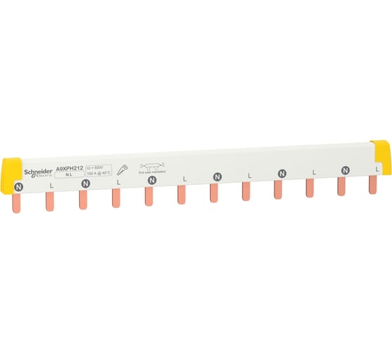 Гребенчатая шинка Systeme Electric Acti 9 2P L1L2 12 мод. 18мм 100А разрезаемая SE A9XPH212 1