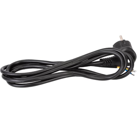 Шнур питания с вилкой ЭРА U3x12mB с заземлением ПВС 3x1 2м черный Б0048699