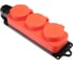 Колодка Volsten S1-M3Z Red штепс. с защит. крышкой каучук. 3-х мест. красн. с/з IP44 15994 1