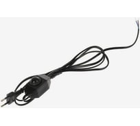 Шнур TUNDRA 1.5 м, с вилкой для бра, с диммером, ШВВП 2х0.5, черный 4321158