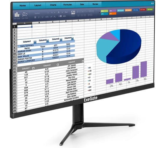 Монитор ExeGate с аудио 23.8 100 Гц ProSmart EH2400A VA LED Grade A+, FHD, 1920x1080 100Гц, 16:9, 250cd/m2, 4000:1, 178/178, 5ms, audio-out, Speakers, D-Sub 300348