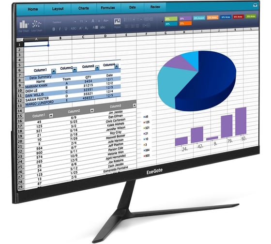 Монитор ExeGate с аудио 24.5 SmartView EH1500TA IPS LED Grade A+, FHD, 1920x1080 75Гц, 16:9, 250cd/m2, 1000:1, 3-5ms, Speakers, audio-out, D-Sub, HDMI, DisplayPort 300410