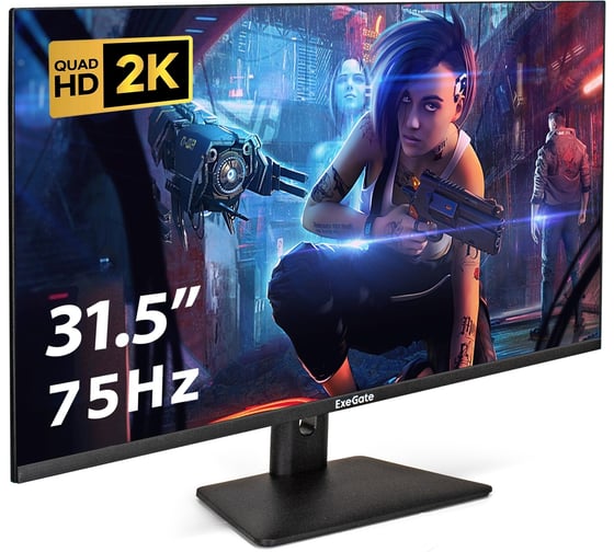 Монитор ExeGate с аудио 31.5 WQHD SmartView ES3207A IPS LED Grade A+, 2K, 2560x1440 75Гц WQHD, 16:9, 300cd/m2, 1000:1, 178/178, 1ms, HDMI, DisplayPort, USB 299475