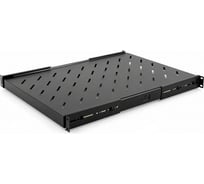 Полка выдвижная ExeGate 19" ECSS-FS1000-B перфорированная, глубина 650мм, крепление 19 1U, для напольных шкафов и стоек глубиной 800мм/1000мм, нагрузка до 40 кг 301148