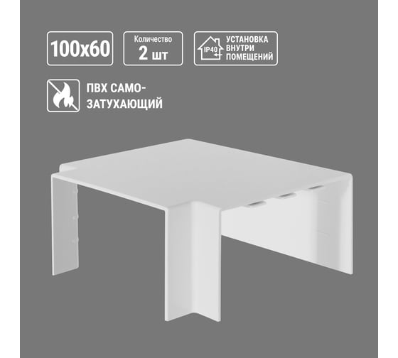 Угол Т-образный TDM ELECTRIC КМТ 100х60 (2 шт./комплект) SQ0411-0128