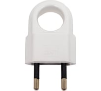 Вилка TDM ELECTRIC без заземления, с кольцом, белая, 10 А, 250 В, евровилка CEE 7/16 SQ1806-0189