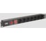 7 розеток IEK ITK PDU нем. стандарт с LED выкл, 1U, без шнура, вх. С14 PH12-7D3 1