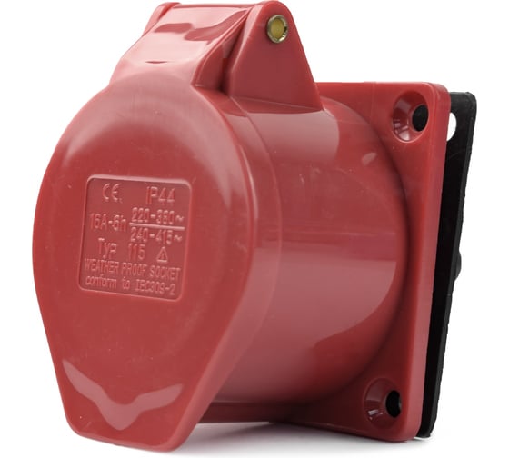 Розетка трехфазная REDVOLT силовая 16А (3P+N+E) 70*70 (отв. 56*56) 19-820K