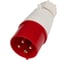 Вилка переносная Jazzway трёхфазная четырёхпроводная красная PPC 014 3P+PE 16A 380V IP44 5072275 1