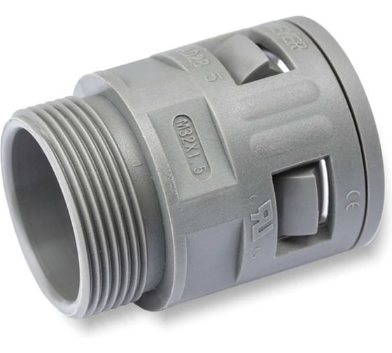 Муфта для гофрированных труб WEYER WQG1-P16G/AD21.2 - коннектор прямой, нар. PG16 WE0106800