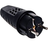 Вилка FL-PLUG-EU-IP44-BK 2P+PE 16A 250В IP44 переносная, чёрная Filum 00-01186586
