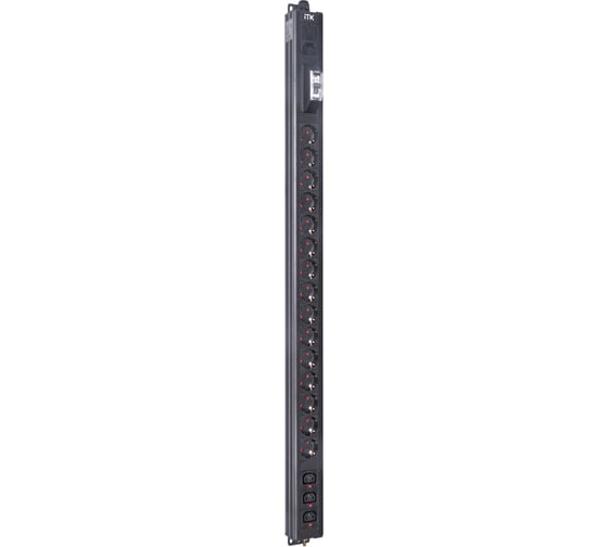 Вертикальный блок розеток ITK BASE PDU PV1111 24U 1 фаза 16А 15 розеток SCHUKO (немецкий стандарт) + 3 розетки C13 кабель 2,6м вилка SCHUKO (немецкий стандарт) BS-PV12-15D-03C13-11