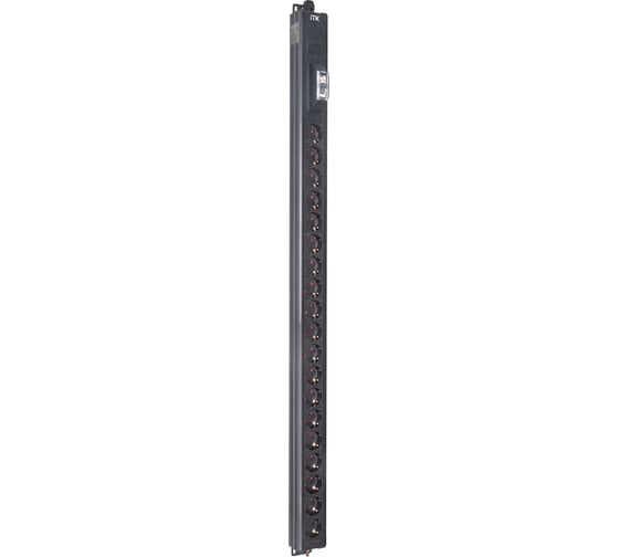 Вертикальный блок розеток ITK BASE PDU PV0111 25U 1 фаза 16А 19 розеток SCHUKO (немецкий стандарт) кабель 2,6м вилка SCHUKO (немецкий стандарт) BS-PV12-19D-11