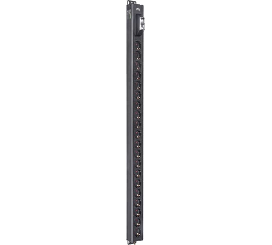 Вертикальный блок розеток ITK BASE PDU PV0101 25U 1 фаза 16А 20 розеток SCHUKO (немецкий стандарт) без кабеля с входным разъемом C20 BS-PV70-20D-11