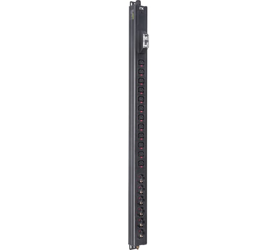 Вертикальный блок розеток ITK BASE PDU PV1111 23U 1 фаза 16А 6 розеток SCHUKO (немецкий стандарт) + 12 розеток C13 кабель 2,6м вилка SCHUKO (немецкий стандарт) BS-PV12-06D-12C13-11