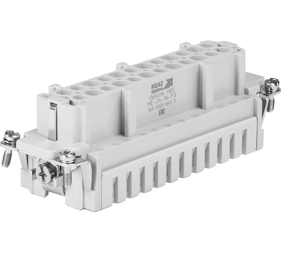 Розетка КЭАЗ OptiLink HDC-HE-24-16-FS-(0,14-2,5)-500V 352267