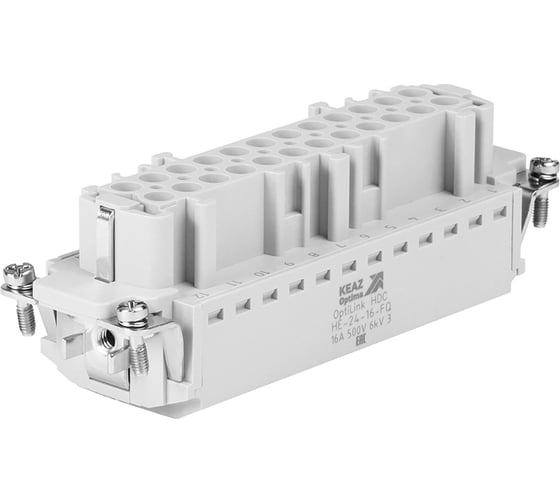 Розетка КЭАЗ OptiLink HDC-HE-24-16-FQ-(0,14-2,5)-500V 352269