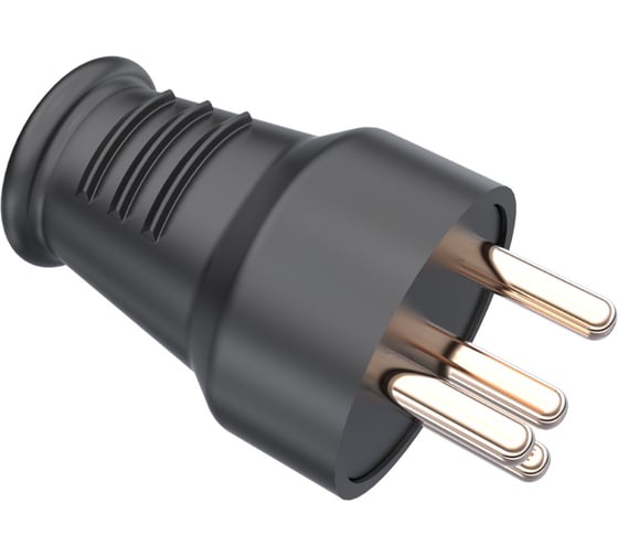 Кабельная вилка Bemis материал каучук, IP44, 3P+E, 25A, 380V, STRAIGHT PLUG BLACK BK1-2504-4011 1