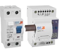Моторпривод КЭАЗ OptiDin MD-L-УХЛ4 + ВДТ без защиты от сверхтоков OptiDin DM63-2225-A-УХЛ4 (2P, 25, 30mA) 361842