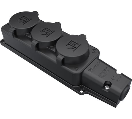 Колодка Bemis 3 гнезда, материал каучук, IP54, 220V, 16A, 3WAY GROUP SOCKET RUBBER BK1-1402-3613