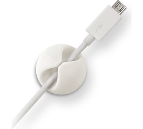 Кабельный зажим Belsis одинарный круглый, приклеивающийся, белый, 6 шт. в блистере EAN CM1101W