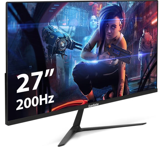 Монитор ExeGate игровой с аудио 27 200 Гц Combat EG2700CA VA LED Grade A+, FHD, 1920x1080 200Гц, 16:9, 250cd/m2, 4000:1, 178/178, 1ms, Speakers, 2xHDMI 300572
