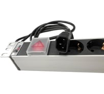 Блок розеток REM Rem-10 с выключателем, 8 Sсhuko 10 A, алюминий, шнур 1.8 м. IEC 60320 C14 R-10-8S-V-440-1.8