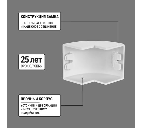 Внешний угол TDM ELECTRIC КМН, белый, 20х10 упаковка 4 шт SQ0411-0062