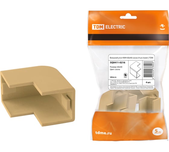 Внешний угол TDM ELECTRIC КМН 60x40 сосна 4 шт./комп. SQ0411-0216 1