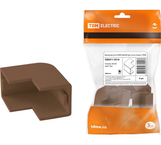 Внешний угол TDM ELECTRIC КМН 60x40 бук 4 шт./комп. SQ0411-0316 1