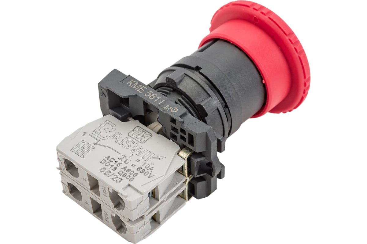 Выключатель Briswik КМЕ 5611м-Ф красный IP65 УХЛ2 10А 1но 1нз aB-PG-5Ai ...