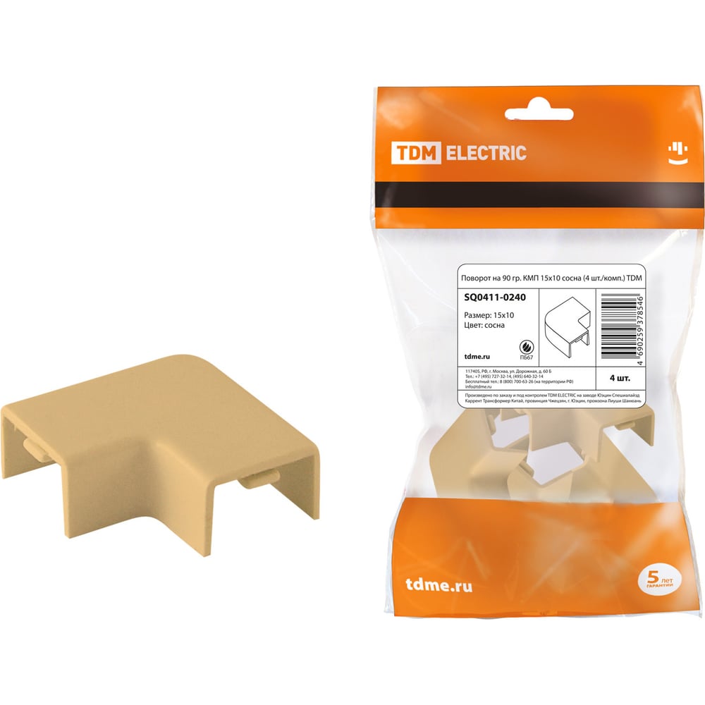 Поворот на 90 градусов TDM КМП 15x10 сосна 4 шт./комп. SQ0411-0240 ...
