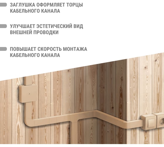 Заглушка кабельной трассы TDM ELECTRIC КМЗ 60х40 сосна (4 шт./комплект) SQ0411-0236