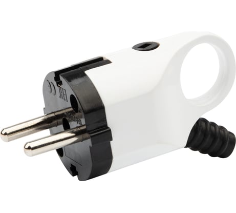 Угловая вилка REXANT Евро с заземлением 16А с кольцом 11-8952