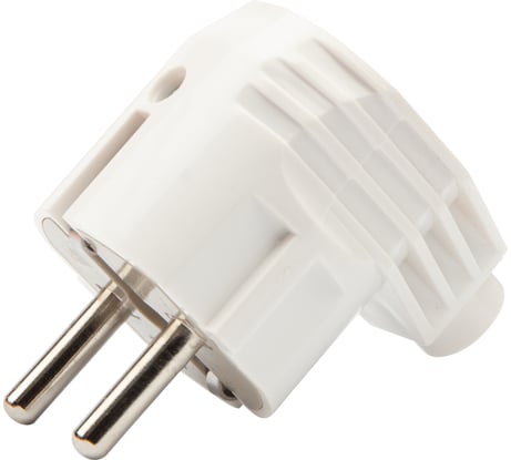 Угловая вилка REXANT Евро с заземлением 16А белая 11-8954