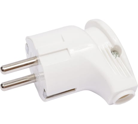 Угловая вилка REXANT Евро с заземлением 16А белая 16-0728