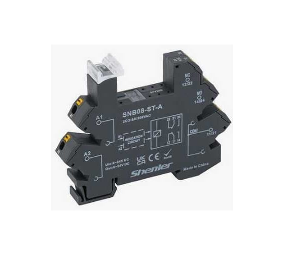 Цоколь Shenler НТК Приборэнерго, push-in, 2CO, 8A(250VAC/30VDC), 24VAC/DC, LED, W=12.95mm SNB08-ST-A