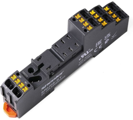 Цоколь Shenler НТК Приборэнерго, 10A(300V), push-in, черный, на рейку DIN35, для RFT2CO, 46.52, G2R-2, KRI2 SRU08-ST