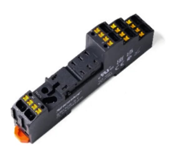 Цоколь Shenler НТК Приборэнерго, 10A(300V), пружинный зажим, черный, на рейку DIN35, для RFT2CO, 46.52, G2R-2, KRI2 SRU08-S