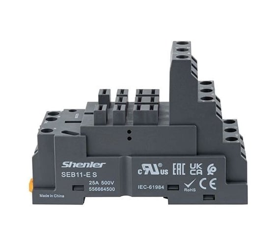 Цоколь Shenler НТК Приборэнерго, 25A(500V), винтовой зажим, черный, на рейку DIN35, для REH, RUC, RUC-M, RPW, RM, 62.31, 62.32, 62.33 SEB11-ES