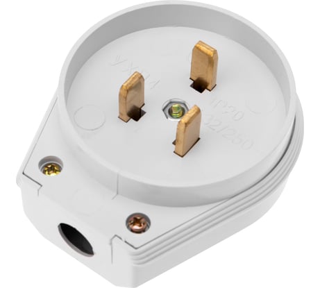 Вилка ВШ для электроплит REXANT 32 А, 250 В, 2Р+РЕ белая 11-8931