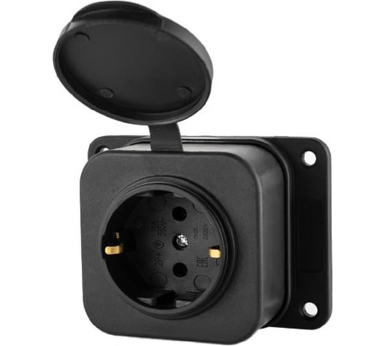 Розетка (колодка) DYNEL одноместная каучук 2P+PE 230V 16А IP54 DY-01-01-006
