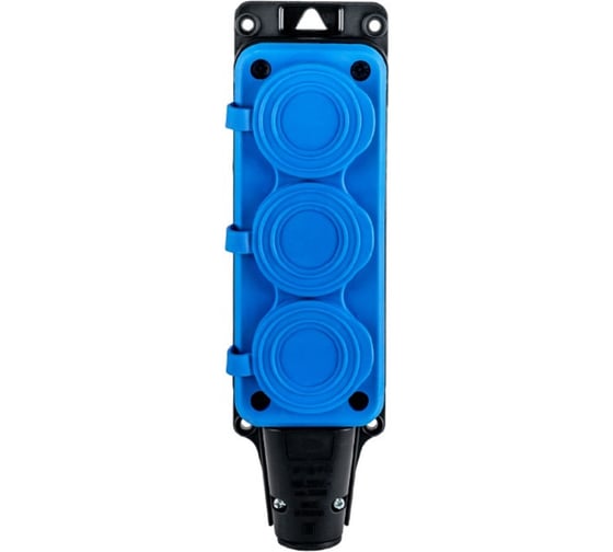 Розетка (колодка) DYNEL трехместная каучук 2P+PE 230V 16А IP54 синяя DY-01-01-021