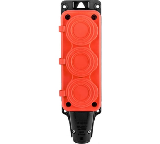 Розетка (колодка) DYNEL трехместная каучук 2P+PE 230V 16А IP54 оранжевая DY-01-01-015
