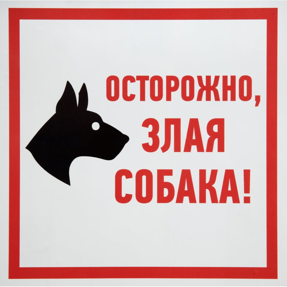 Табличка ПВХ информационный знак «Осторожно Злая Собака» АБК-СИЛА 200x200мм  5шт 560411 - выгодная цена, отзывы, характеристики, фото - купить в Москве  и РФ