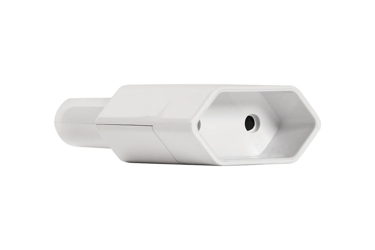 Штепсельное гнездо Smartbuy, под плоскую вилку с кольцом белое 6А 250В ...