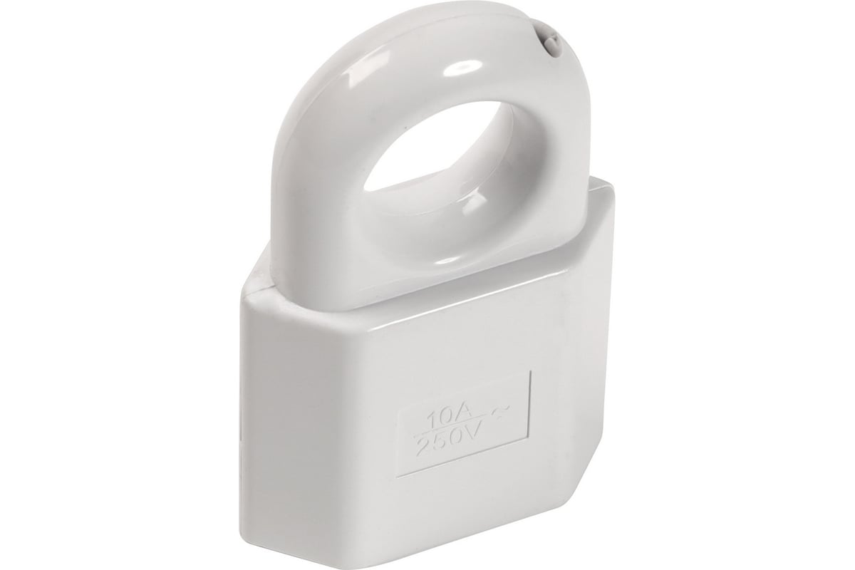 Штепсельное гнездо Smartbuy, под плоскую вилку с кольцом белое 6А 250В ...