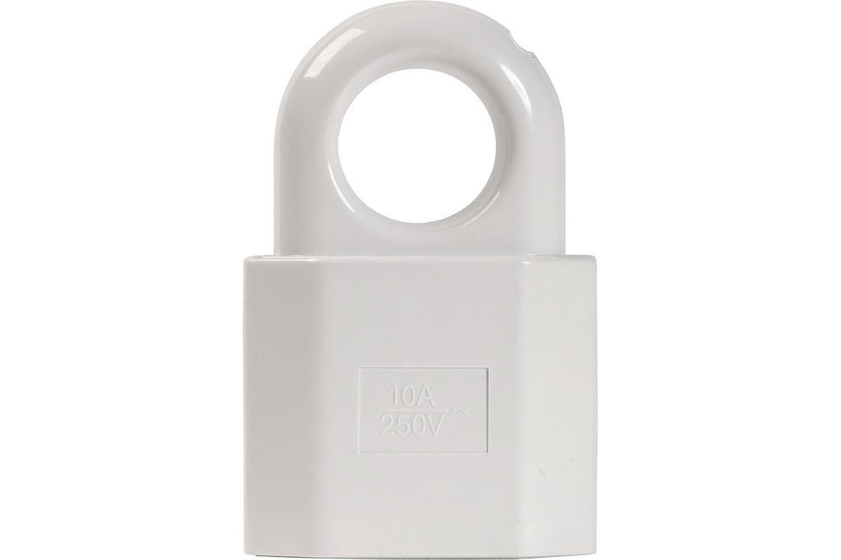 Штепсельное гнездо Smartbuy, под плоскую вилку с кольцом белое 6А 250В ...